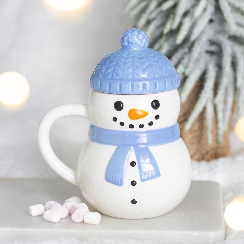 Something Different - Winter Snowman Lidded Mok/beker - Multicolours